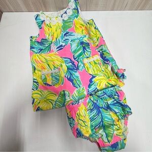 Lilly Pulitzer Pink Tropical Leaf Girls Matching Set